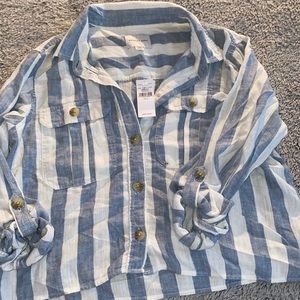 American eagle 3/4 sleeve striped shirt